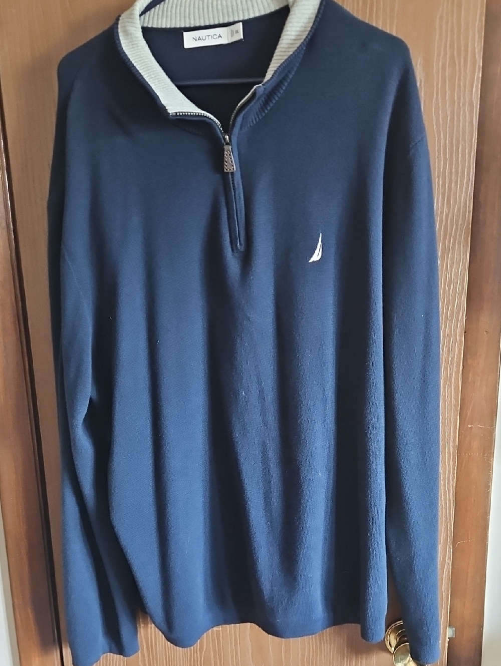 Nautica Sweater XXl Blue with Gray Collar